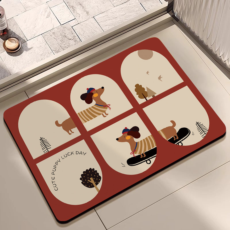 Decorative Floral Print Bath Mat Kalsten