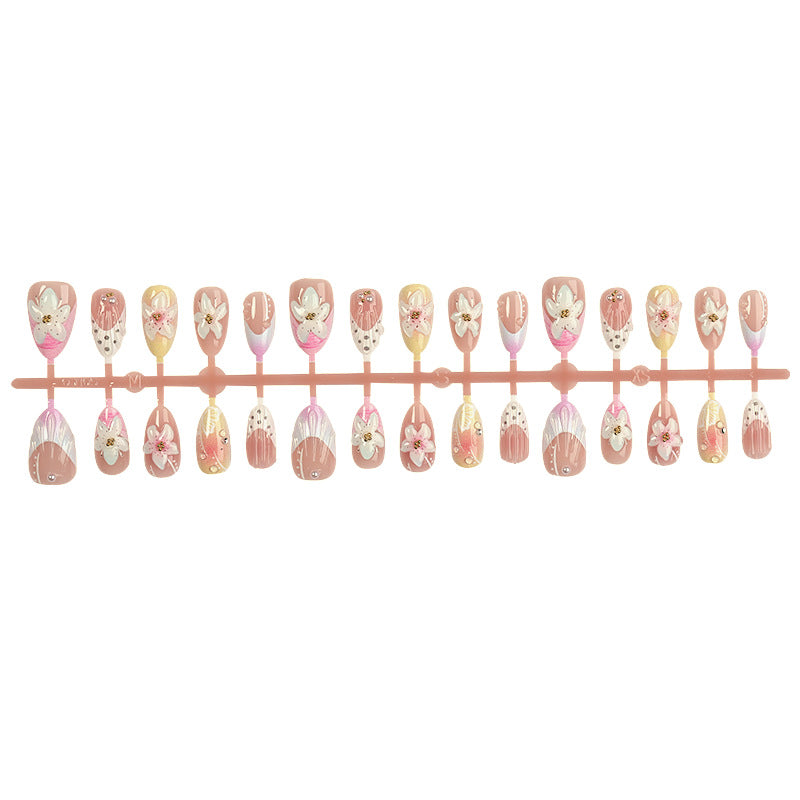Decorative Floral Press-On Nails Art Set kalsten