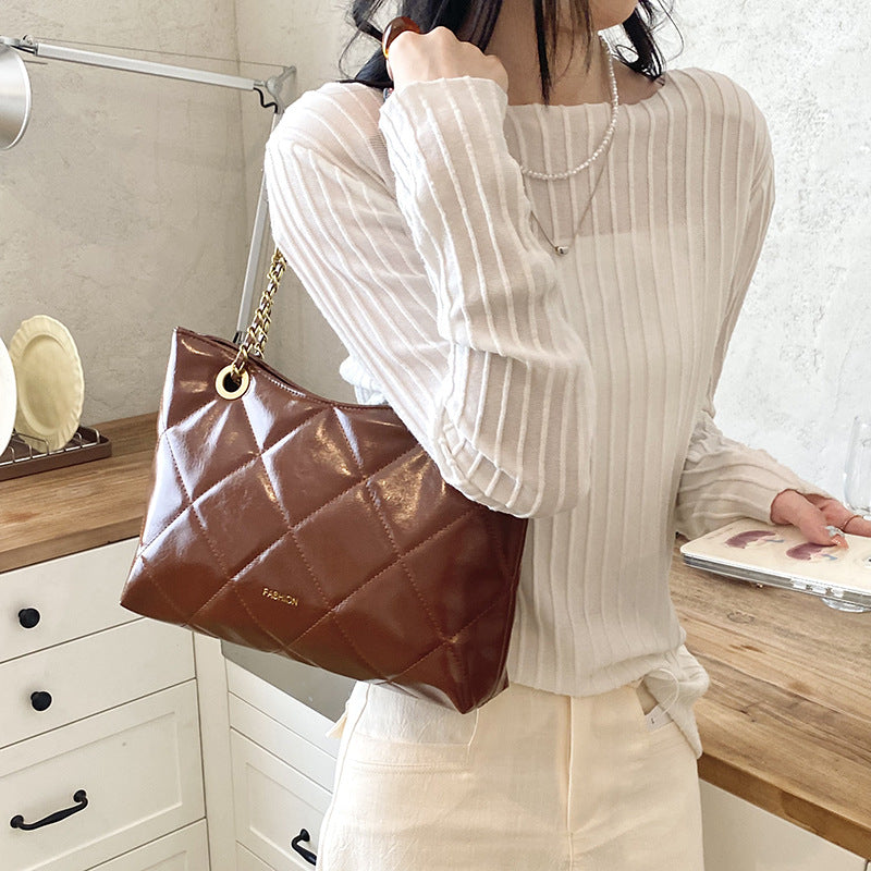 Quilted Faux Leather Tote Bag Kalsten