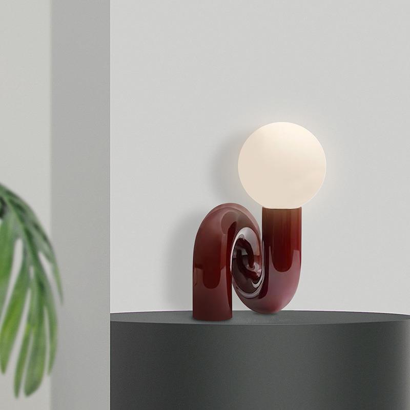 Artistic Table Lamp with Unique Swirl Design