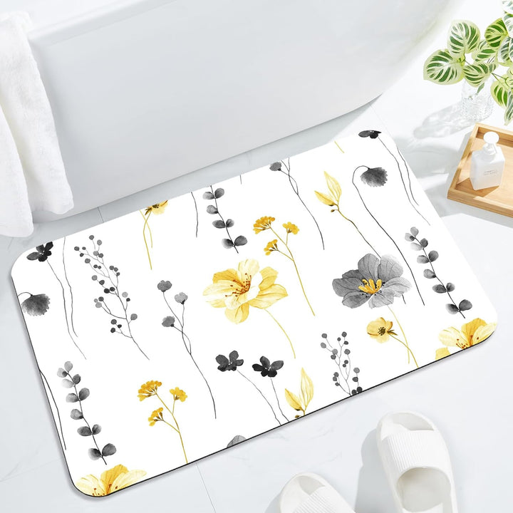 Floral Pattern Bath Mat