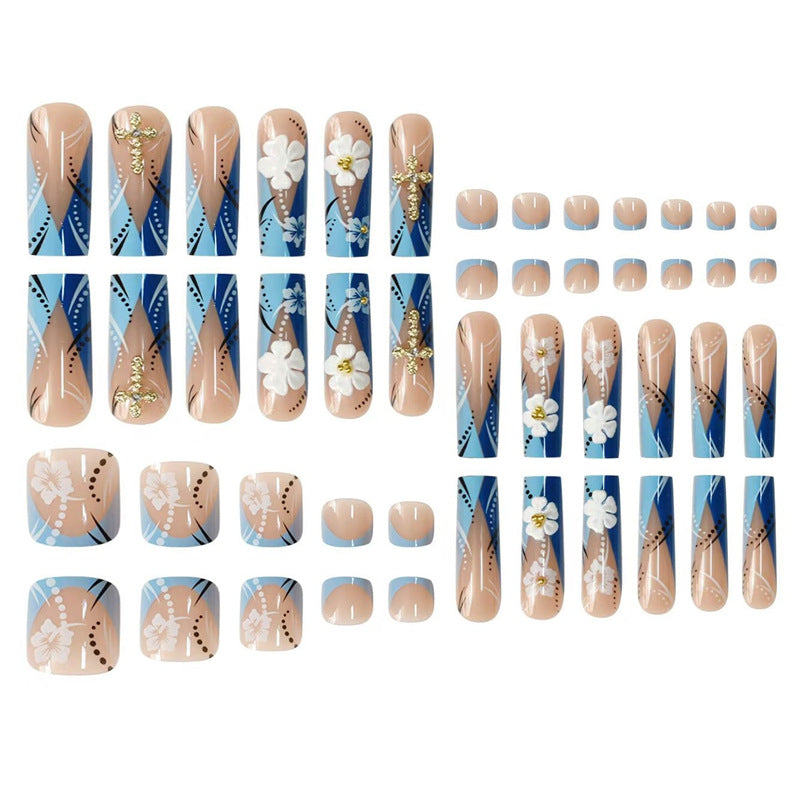Decorative Floral Press-On Nail Art Extensions Kalsten 1787913951