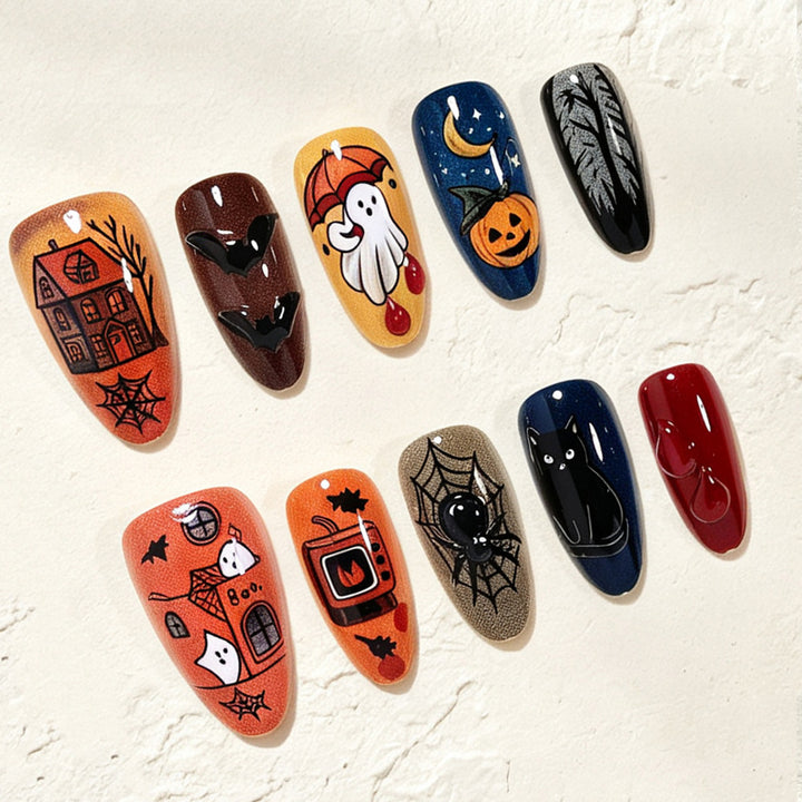 Halloween-Themed Nail Art Design Kalsten