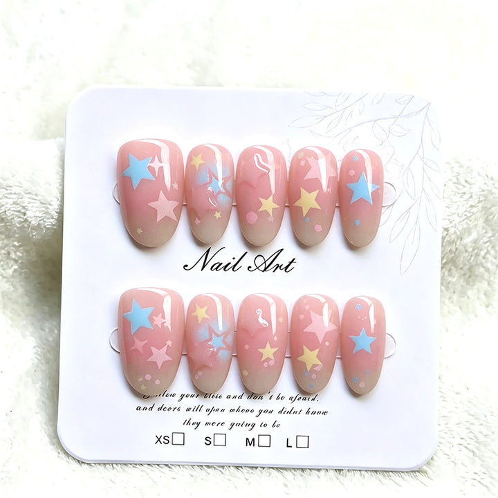 Whimsical Star-Themed Press-On Nail Set Kalsten