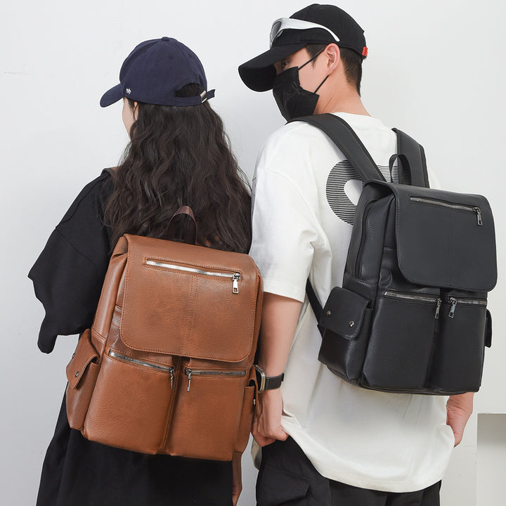 Stylish Multi-Pocket Leather Backpack Kalsten