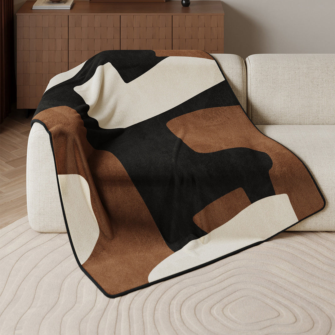 Modern Geometric Fleece Throw Blanket