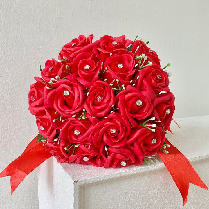 Luxurious Silk Rose Wedding Bouquet