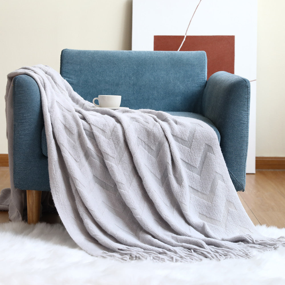 Cozy Textured Throw Blanket Kalsten