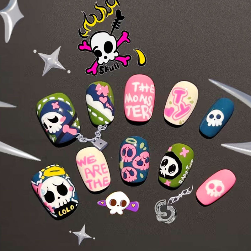 Artistic Coffee-Inspired Press-On Nail Art Set Kalsten