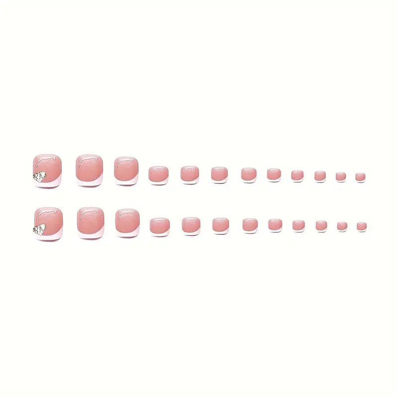Stylish Press-On Nail Art Set with Rhinestone Accents Kalsten