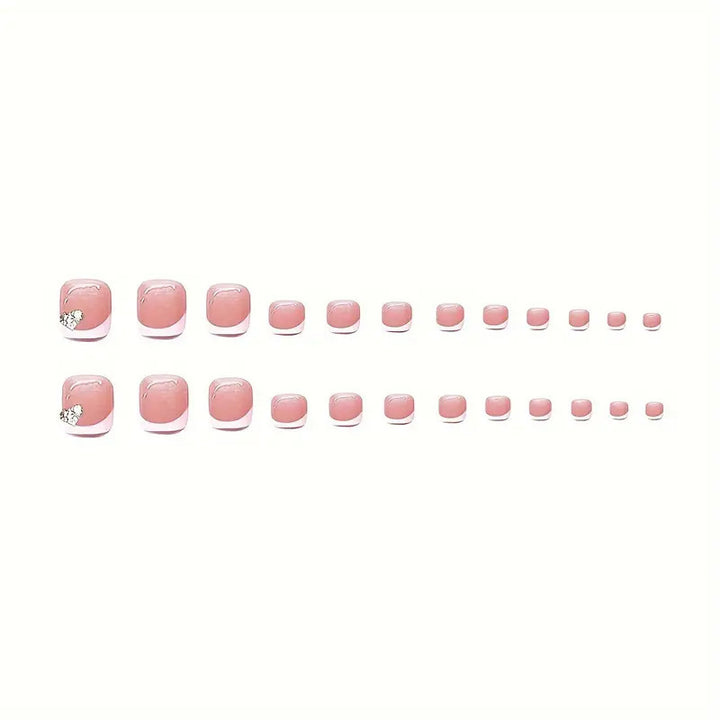 Stylish Press-On Nail Art Set with Rhinestone Accents Kalsten