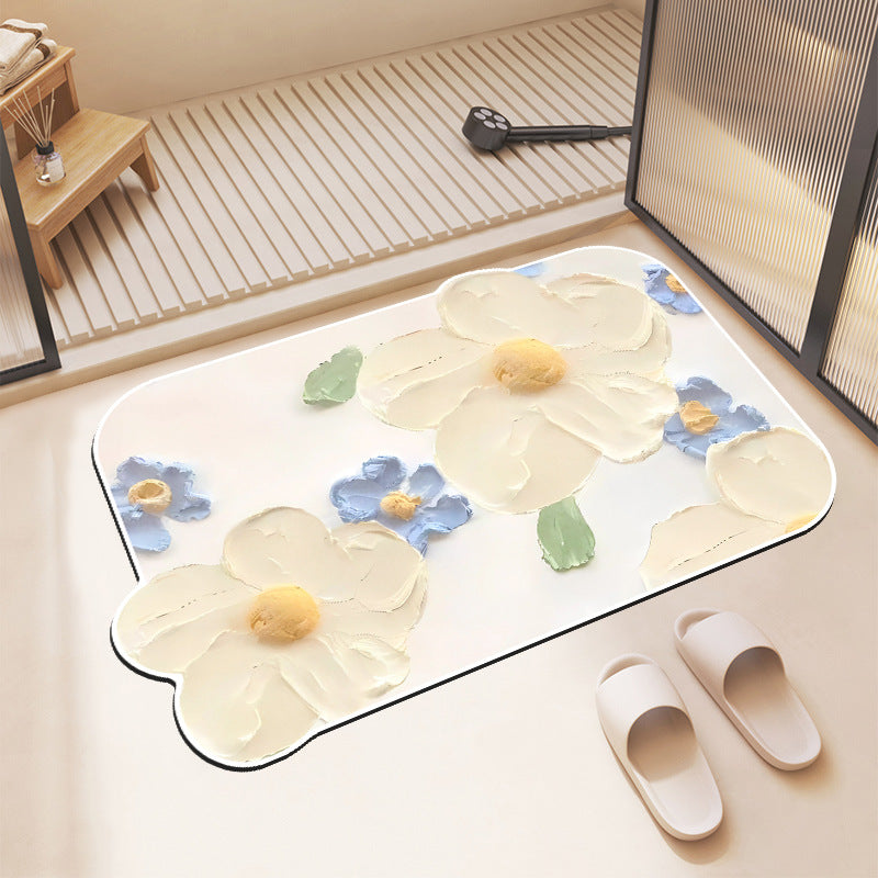 Floral-Themed Bath Mat