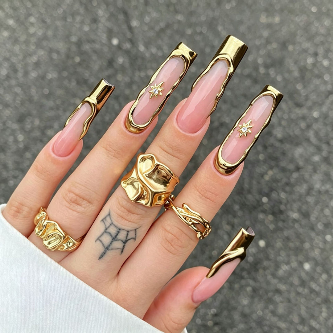 Elegant Press-On Nail Tips with Decorative Bow Kalsten