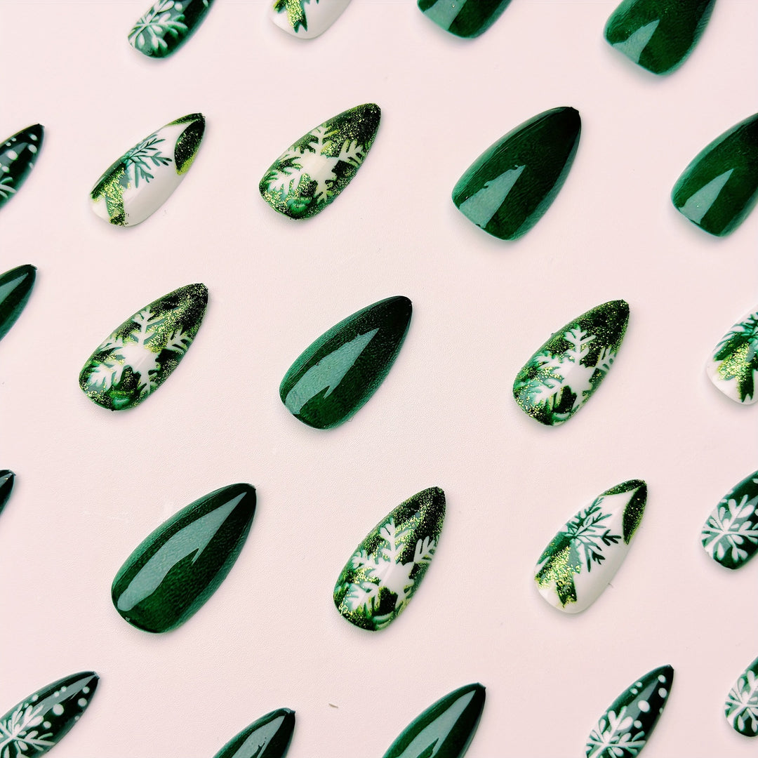 Artificial nails with festive snowflake and star motif Kalsten