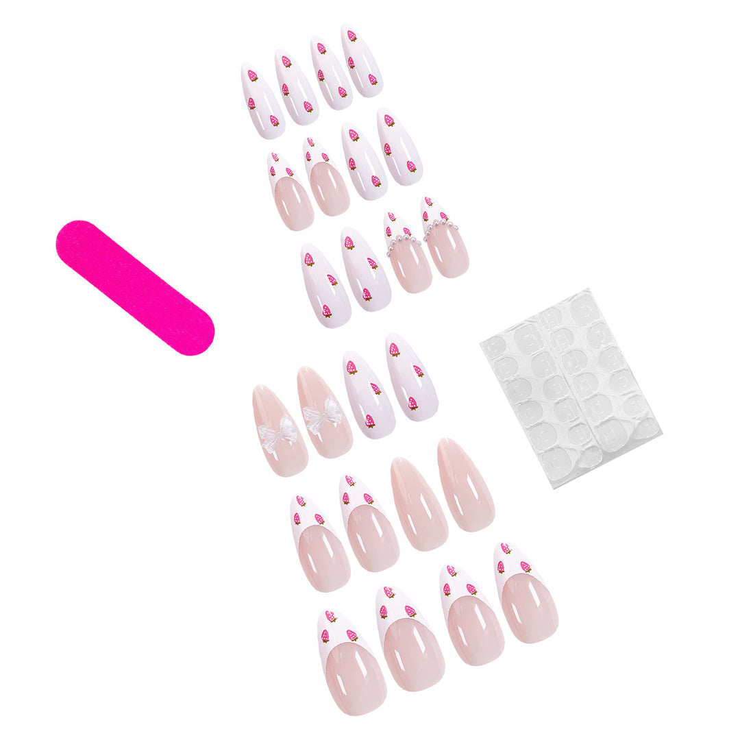 Elegant Stiletto artificial nails with floral patterns Kalsten