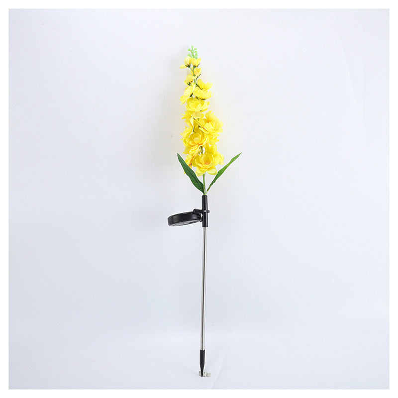 Tall Artificial Delphinium Floral Stake With Adjustable Metal Ground Spike And Removable Clamp Kalsten