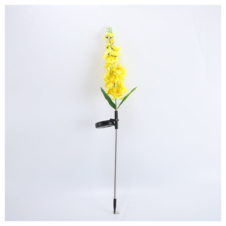 Tall Artificial Delphinium Floral Stake With Adjustable Metal Ground Spike And Removable Clamp Kalsten