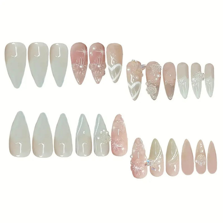 Artistic 3D Floral Acrylic Press-On Nails Kalsten