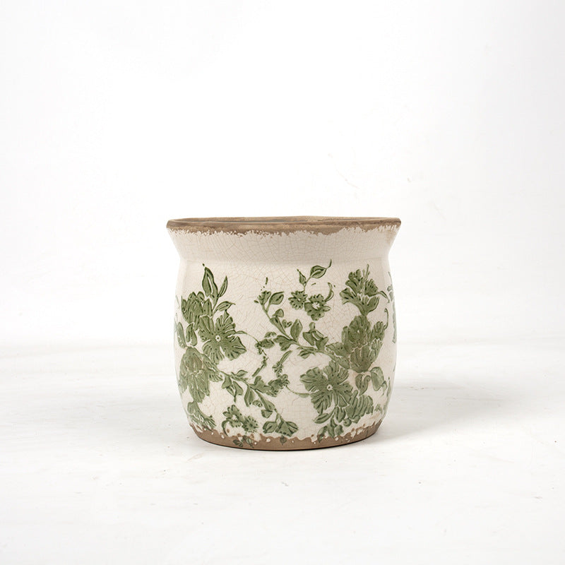 Decorative ceramic plant container with artistic design Kalsten