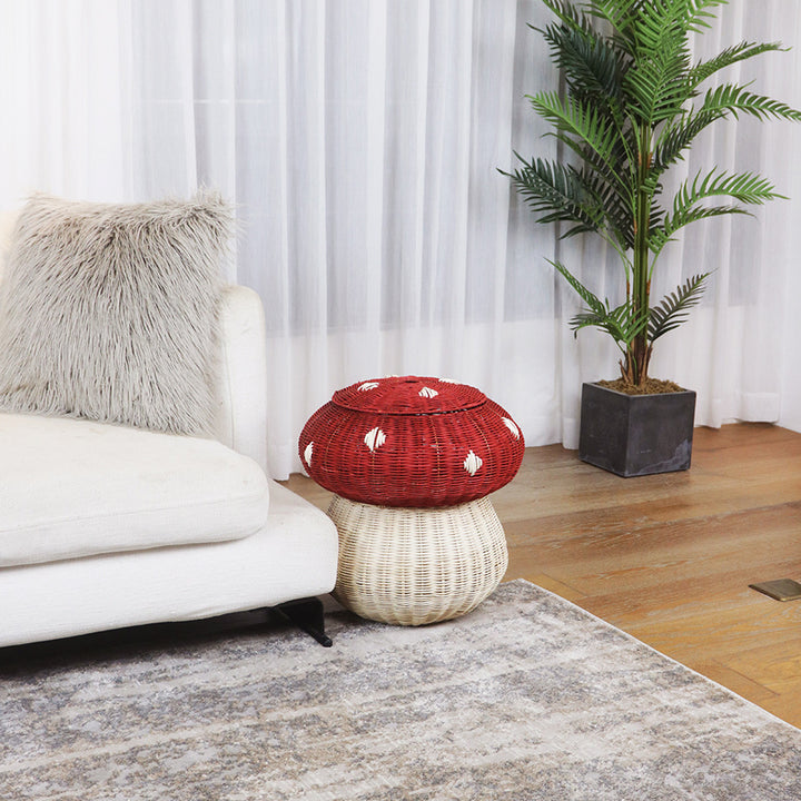 Playful storage stool in mushroom design Kalsten