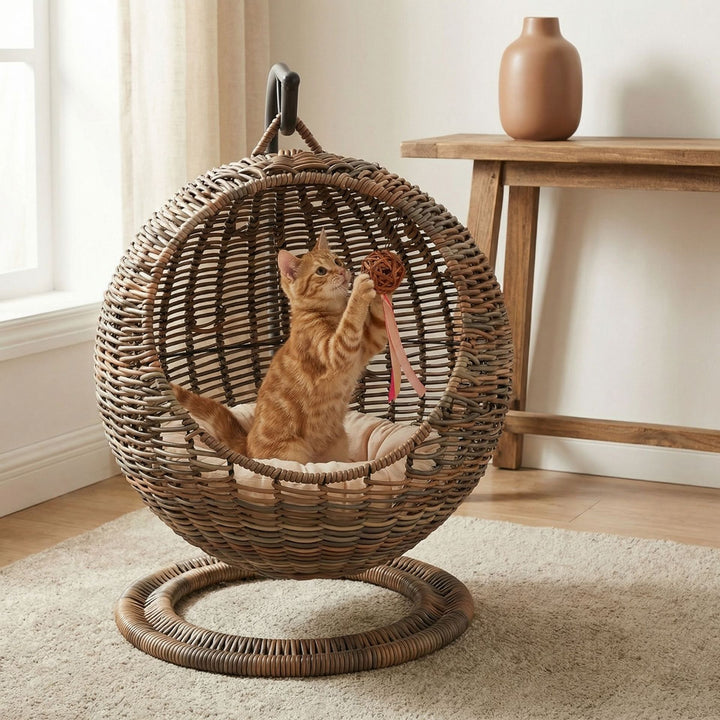 Hanging chair made of natural material Kalsten