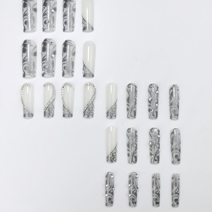 Glamorous 3D Floral Design Press-On Nails Kalsten