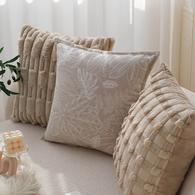 Decorative pillowcase with knotted grid relief and fine cotton look Kalsten