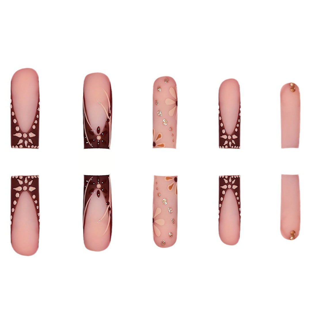 Detailed Floral Art Press-On Nails Kalsten