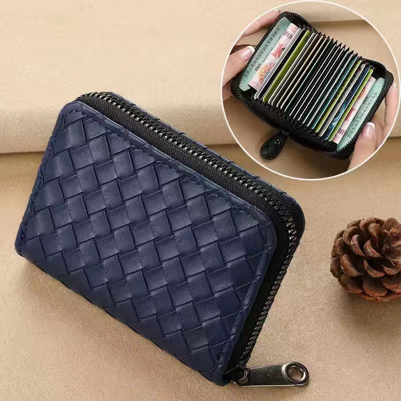 Compact Woven Zippered Card Holder Kalsten