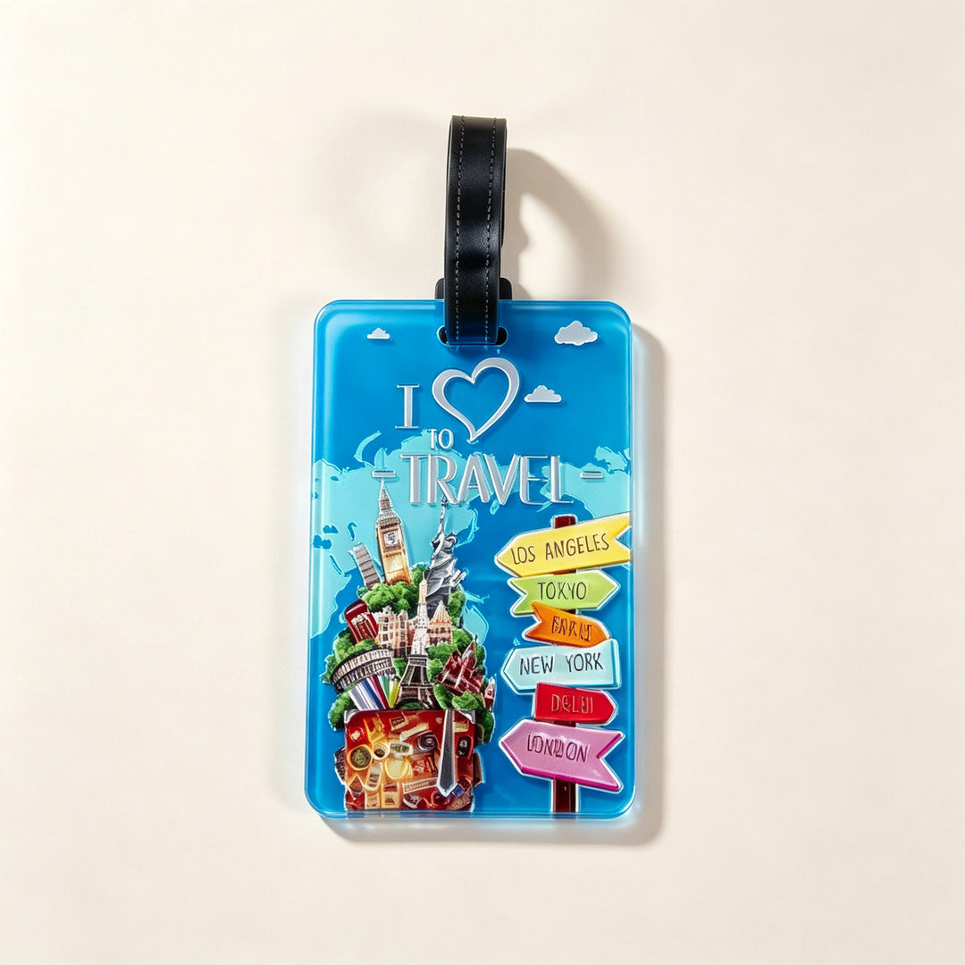 Whimsical Heart Balloon Luggage Tag Kalsten