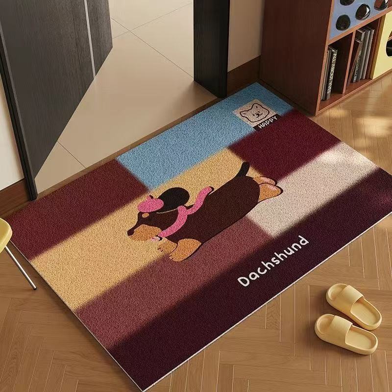 Playful Puppy-Themed Welcome Mat