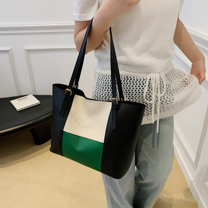 Versatile Color Block Tote Bag Kalsten