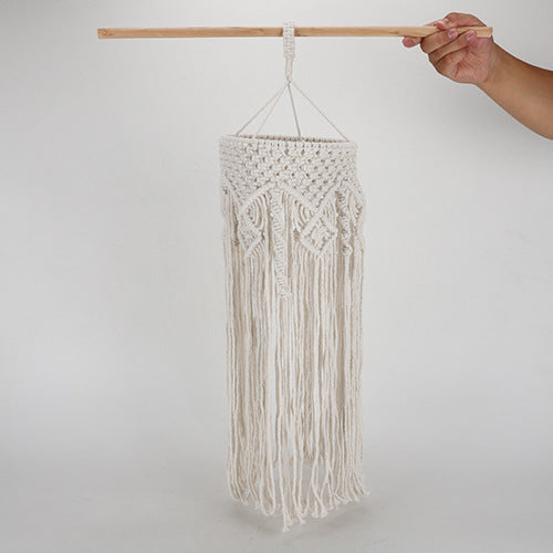 Elegant Macrame Hanging Lamp with Fringes Kalsten