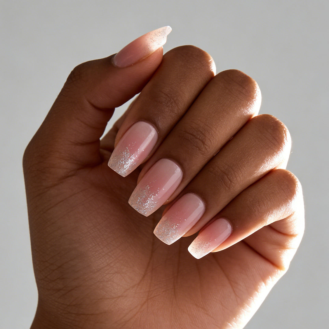 Long Glittered Ombre Press-On Nails Kalsten