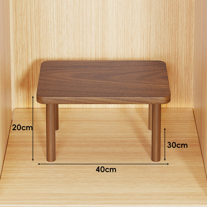 Height-Adjustable Rectangular Wooden Riser Table with Detachable Round Legs