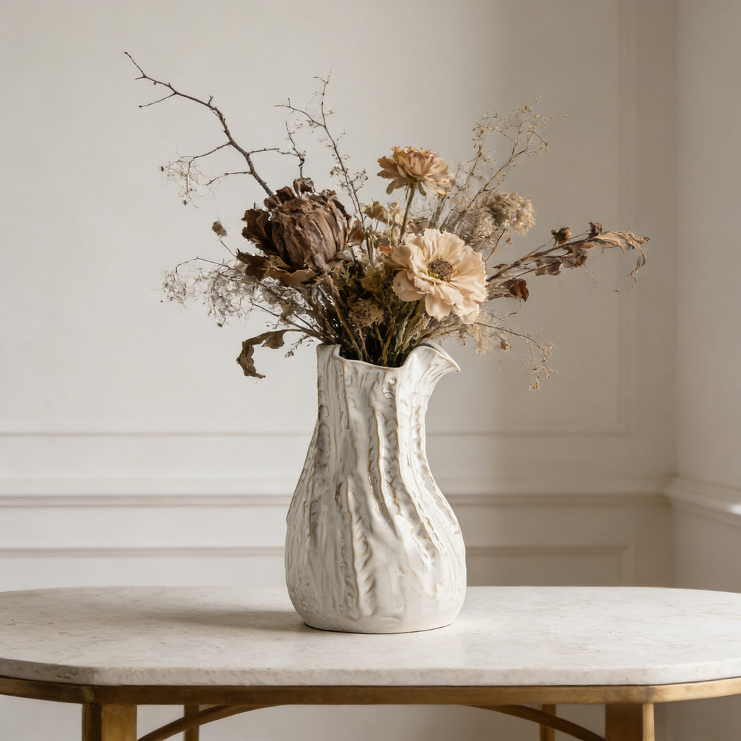Handcrafted Textured Ceramic Decorative Vase