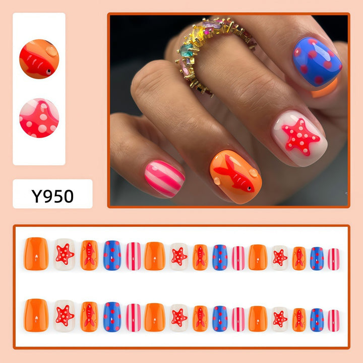 Artificial Nail Set with Maritime Motifs Kalsten