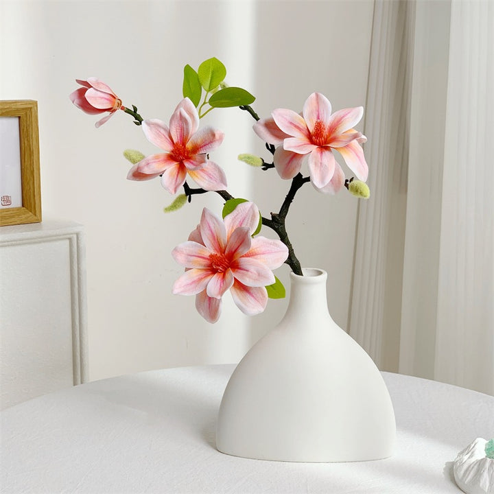 Decorative Artificial Magnolia Arrangement for Home Display