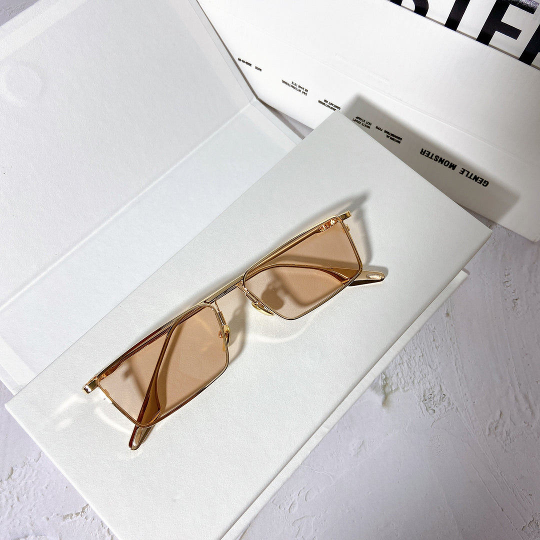 Fashionable sunglasses with rectangular metal frame Kalsten