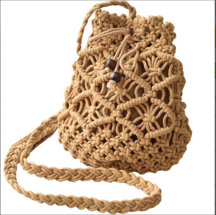 Macrame Messenger Bag with Decorative Pattern Kalsten
