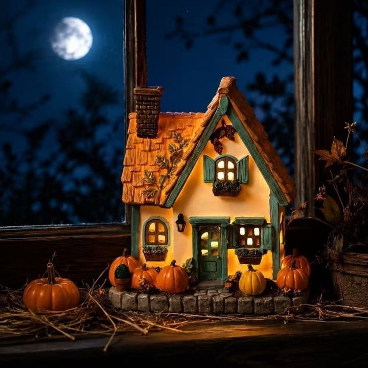 Decorative Autumn-Themed House Figurine Kalsten