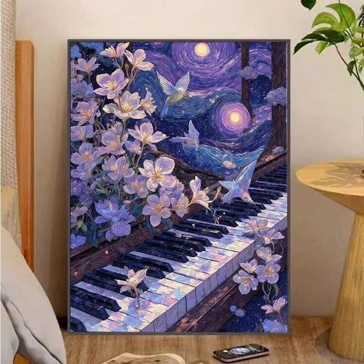 Fantasy Landscape Piano Canvas Art Print Kalsten