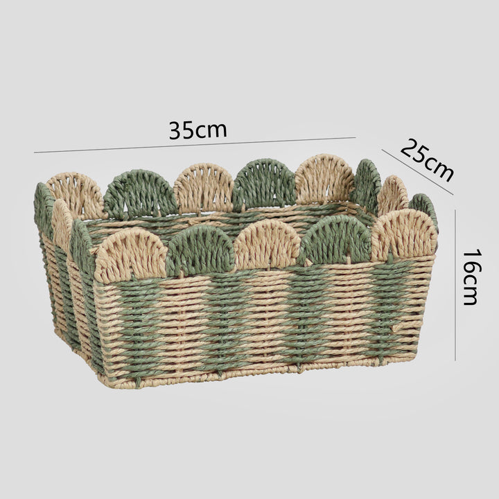 Handcrafted decorative basket with wave edge Kalsten