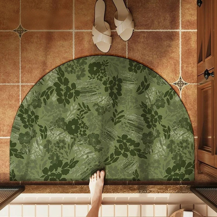 Floral Design Bathroom Mat