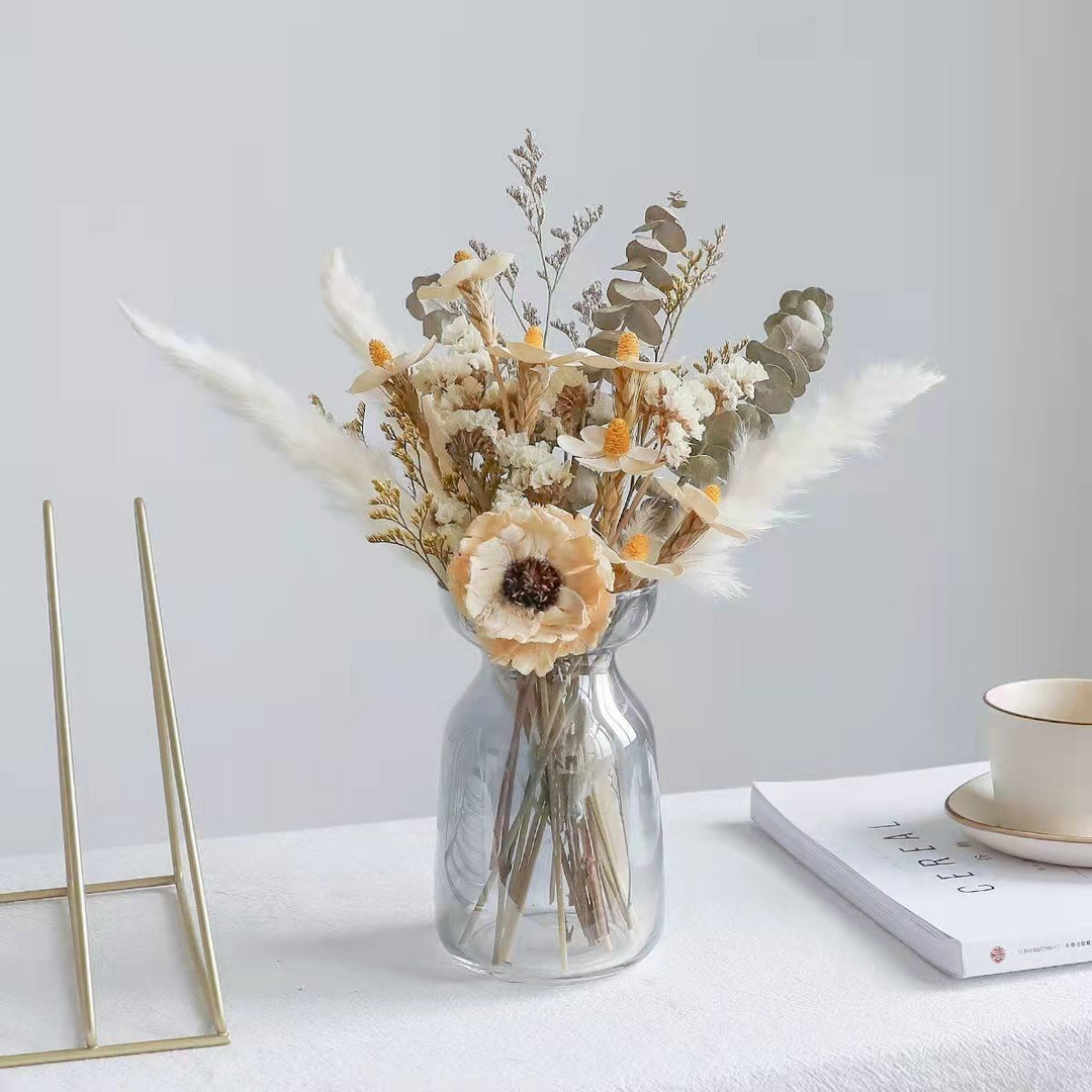 Dried Flower Bouquet Arrangement with Decorative Elements