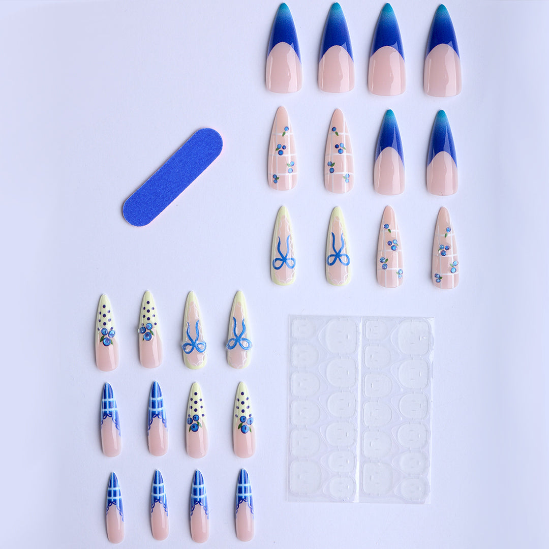 Artificial nails with playful design and elegant accents Kalsten