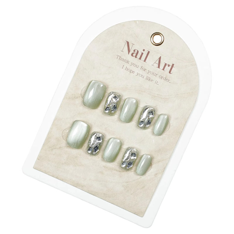 Decorative Press-On Nail Set with Glittery Finish