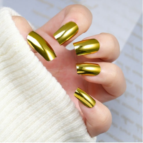 Glossy Metallic Press-On Nail Art Kalsten