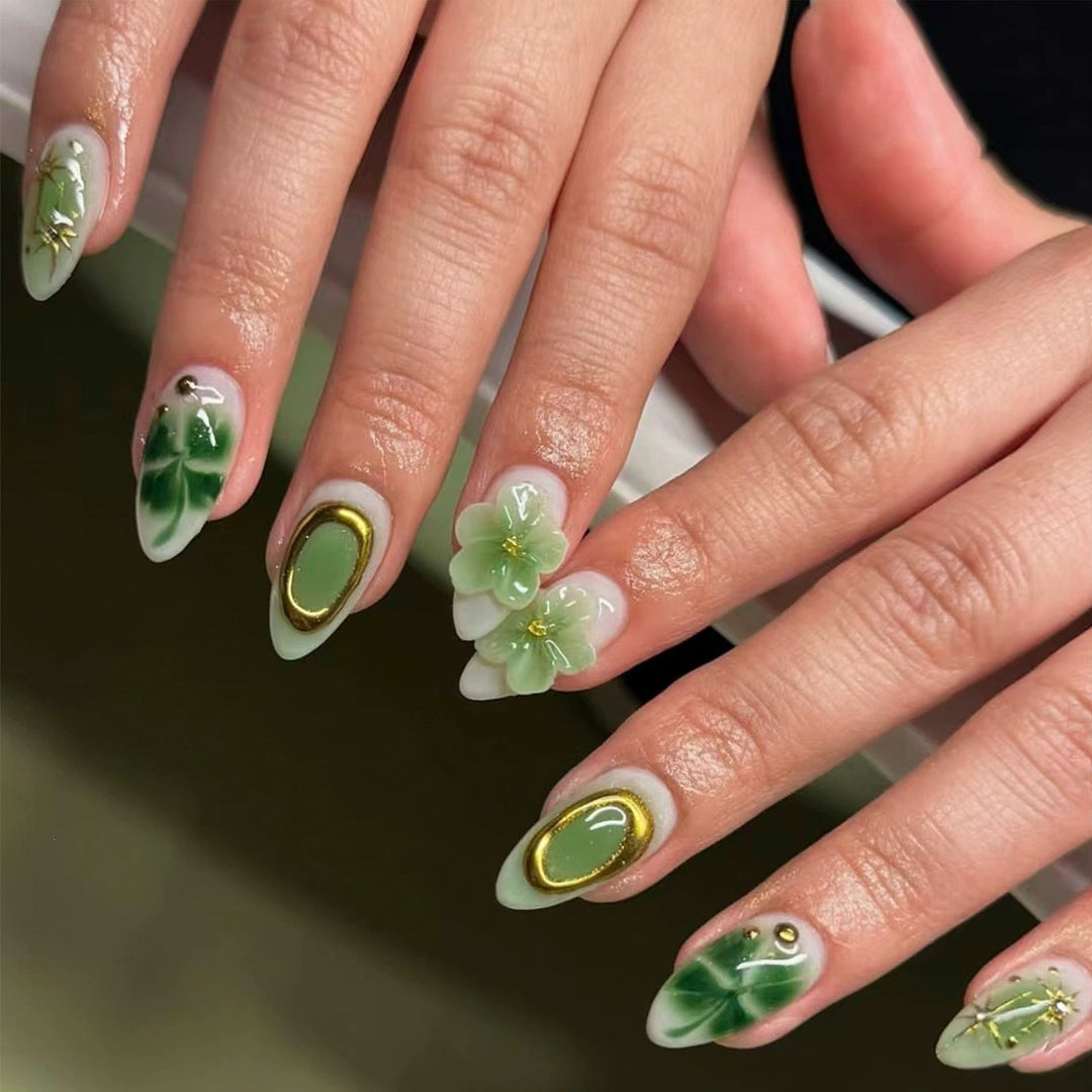 Elegantly Designed Floral Press-On Nail Set
