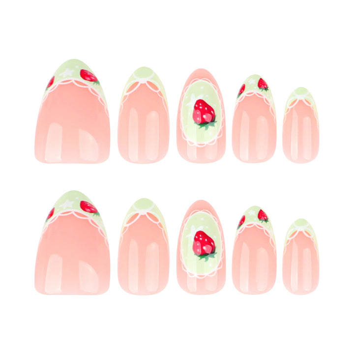 Artificial Press-On Nails with Floral Design Kalsten